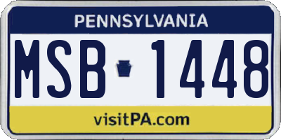 PA license plate MSB1448