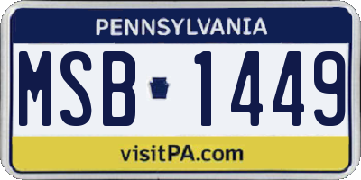 PA license plate MSB1449