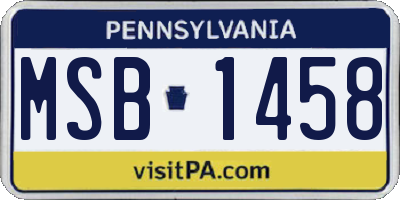 PA license plate MSB1458
