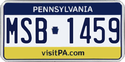 PA license plate MSB1459