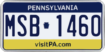 PA license plate MSB1460