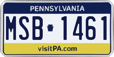 PA license plate MSB1461