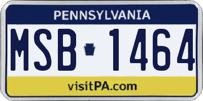 PA license plate MSB1464