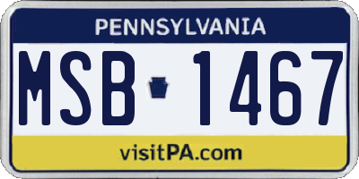 PA license plate MSB1467