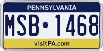 PA license plate MSB1468