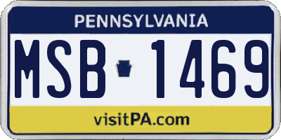 PA license plate MSB1469