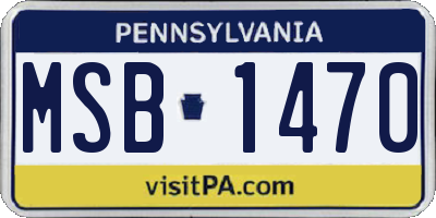 PA license plate MSB1470