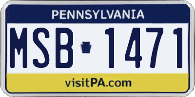 PA license plate MSB1471
