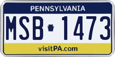 PA license plate MSB1473