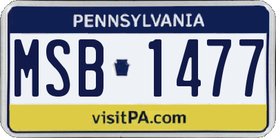 PA license plate MSB1477