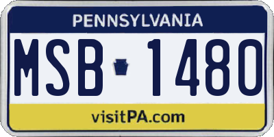 PA license plate MSB1480