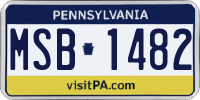 PA license plate MSB1482