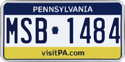 PA license plate MSB1484