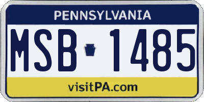 PA license plate MSB1485