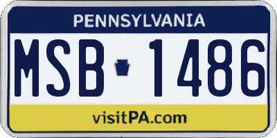 PA license plate MSB1486