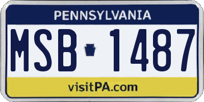 PA license plate MSB1487