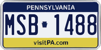 PA license plate MSB1488
