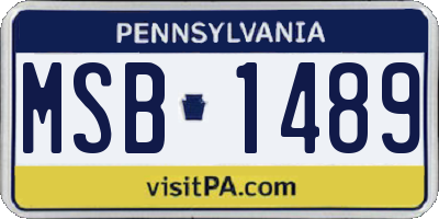 PA license plate MSB1489