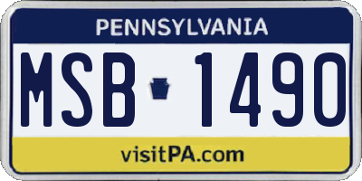 PA license plate MSB1490