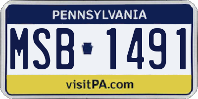 PA license plate MSB1491