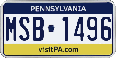 PA license plate MSB1496