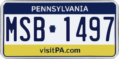 PA license plate MSB1497