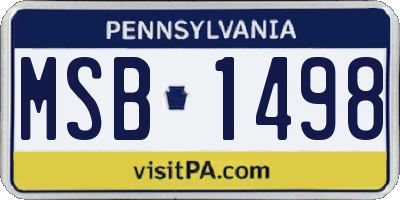 PA license plate MSB1498