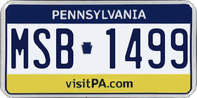 PA license plate MSB1499