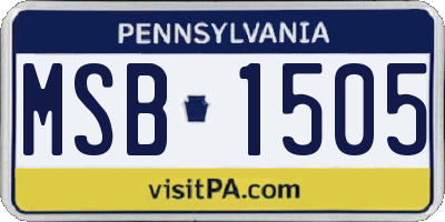 PA license plate MSB1505