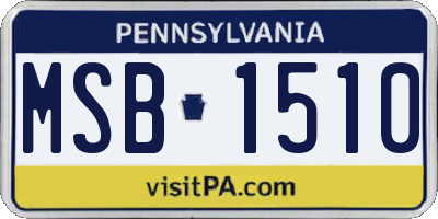 PA license plate MSB1510