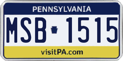 PA license plate MSB1515