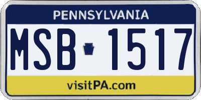 PA license plate MSB1517