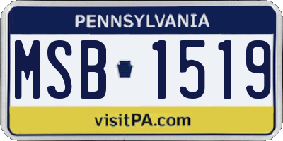 PA license plate MSB1519