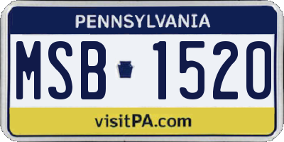 PA license plate MSB1520
