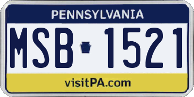 PA license plate MSB1521