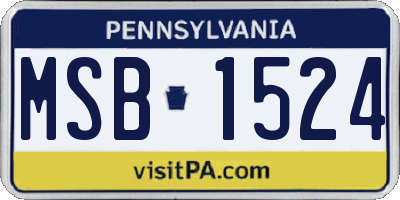 PA license plate MSB1524