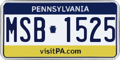 PA license plate MSB1525