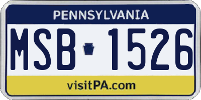 PA license plate MSB1526