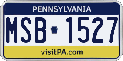 PA license plate MSB1527