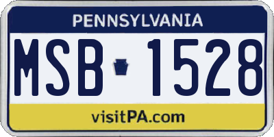 PA license plate MSB1528