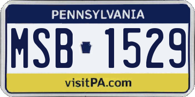 PA license plate MSB1529