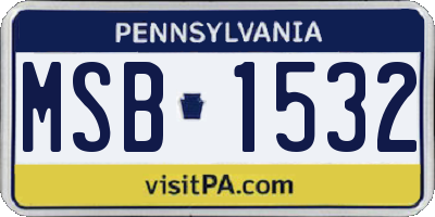 PA license plate MSB1532