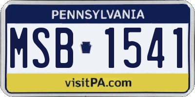 PA license plate MSB1541