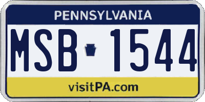PA license plate MSB1544