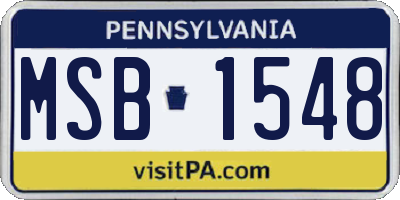 PA license plate MSB1548