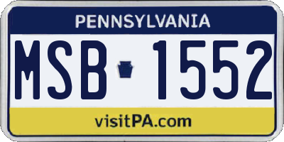PA license plate MSB1552