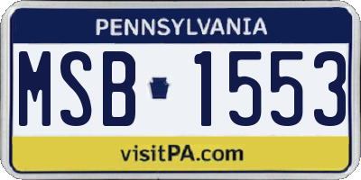 PA license plate MSB1553