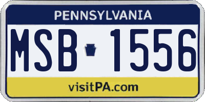 PA license plate MSB1556