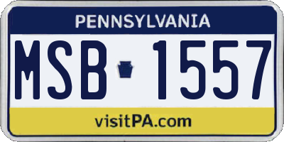 PA license plate MSB1557