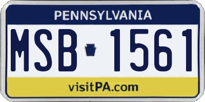 PA license plate MSB1561